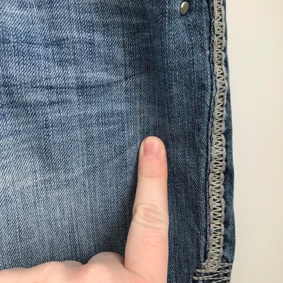 Rocky Mountain Clothing Co Y2K Biker Cruel Womens Denim Jeans Size 28W/5L *READ* - Picture 12 of 13